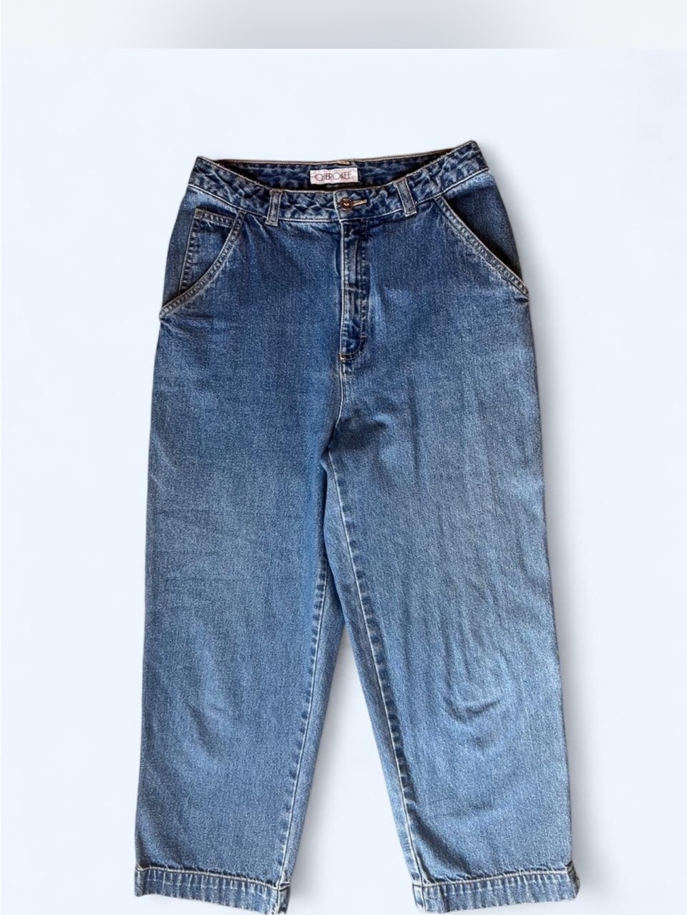 Cherokee Medium Blue Denim Jeans with Gold Button